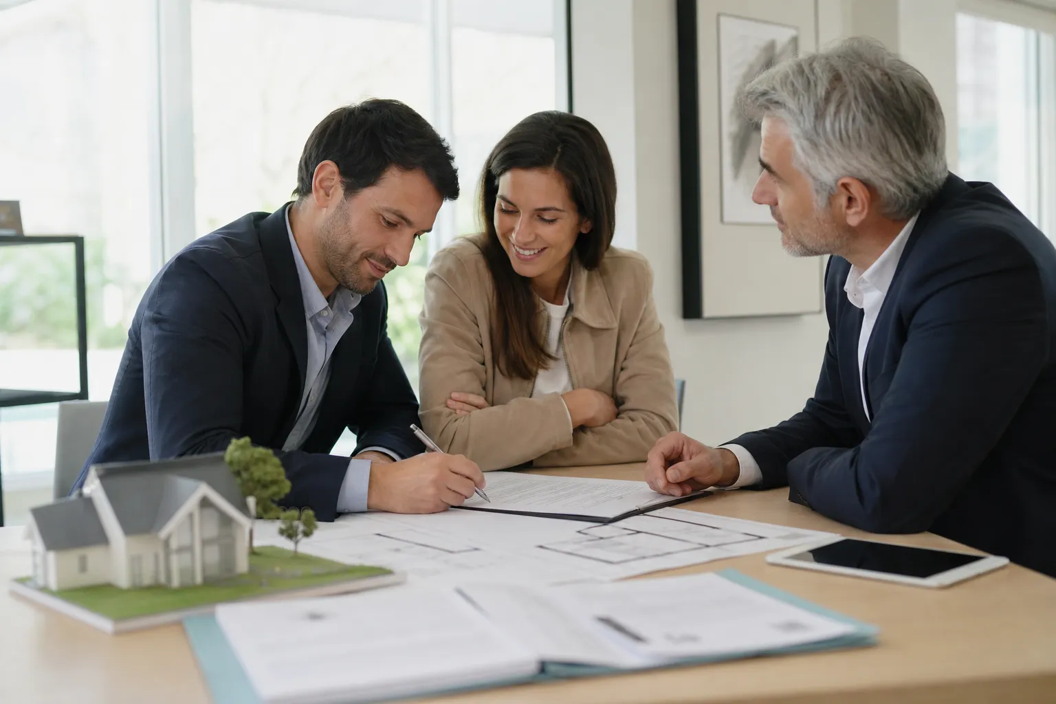 Signature d un contrat de construction de maison individuelle CCMI dans les Hauts-de-Seine 92